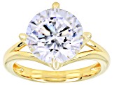 Pre-Owned White Cubic Zirconia 18K Yellow Gold Over Sterling Silver Ring 7.76ctw