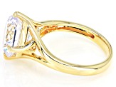 Pre-Owned White Cubic Zirconia 18K Yellow Gold Over Sterling Silver Ring 7.76ctw