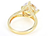 Pre-Owned White Cubic Zirconia 18K Yellow Gold Over Sterling Silver Ring 7.76ctw