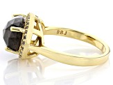 Pre-Owned Golden Sheen Sapphire 18k Yellow Gold Over Sterling Silver Ring 4.84ctw