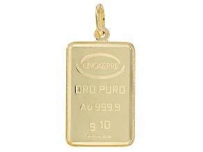 Pre-Owned 24k Yellow Gold 10g Ingot Pendant With 10k Yellow Gold Frame