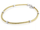 Pre-Owned Judith Ripka Bella Luce® Braided Gold Faux Leather Rhodium Over Sterling Verona Station Ne