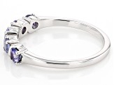 Pre-Owned Blue Tanzanite Rhodium Over Sterling Silver Ring 0.57ctw