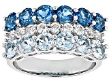 Pre-Owned Glacier Topaz™  Rhodium Over Silver Ring 3.67ctw