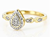 Pre-Owned White Diamond 14k Yellow Gold Over Sterling Silver Cluster Ring 0.10ctw