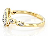 Pre-Owned White Diamond 14k Yellow Gold Over Sterling Silver Cluster Ring 0.10ctw