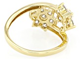 Pre-Owned Moissanite 14k Yellow Gold Over Silver Flower Design Ring 1.40ctw DEW