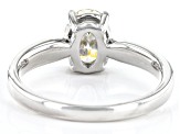 Pre-Owned White Strontium Titanate Rhodium Over Sterling Silver Solitaire Ring 1.50ct