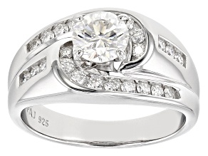 Pre-Owned Moissanite Platineve Bypass Ring 1.28ctw DEW