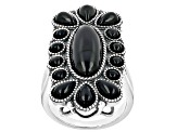 Pre-Owned Black Onyx Sterling Silver Statement Ring