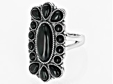 Pre-Owned Black Onyx Sterling Silver Statement Ring