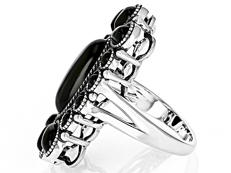 Pre-Owned Black Onyx Sterling Silver Statement Ring