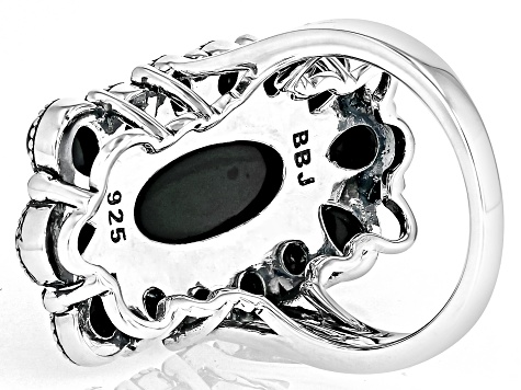 Pre-Owned Black Onyx Sterling Silver Statement Ring