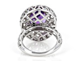 Pre-Owned Purple Amethyst Rhodium Over Sterling Silver Ring 4.70ctw