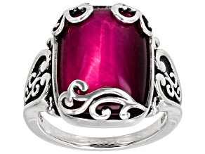 Pre-Owned Pink Tigers Eye Sterling Silver Ring