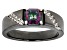 Pre-Owned Multi-Color Quartz, Black Rhodium Over Sterling Silver Men's Ring 0.99ctw