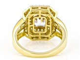 Pre-Owned White Diamond Simulant 18k Yellow Gold Over Sterling Silver Ring 3.40ctw