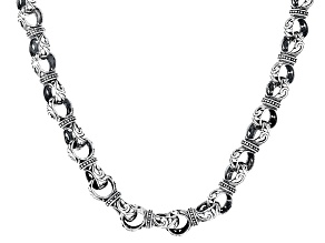 Pre-Owned  20"L Sterling Silver Balinese Interlock Beaded Necklace