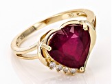 Pre-Owned Mahaleo(R) Ruby with White Diamond 10k Yellow Gold Ring 3.97ctw