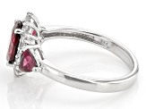 Pre-Owned Raspberry Rhodolite Rhodium Over Sterling Silver Ring 2.46ctw