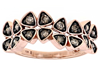 Pre-Owned Champagne Diamond 10k Rose Gold Band Ring 0.50ctw