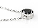 Pre-Owned Black Diamond Rhodium Over Sterling Silver Solitaire Necklace 1.00ctw