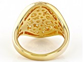 Pre-Owned White Cubic Zirconia 18k Yellow Gold Over Sterling Silver Ring 1.52ctw