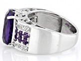 Pre-Owned Purple Amethyst  Rhodium Over Sterling Silver Ring 4.87ctw