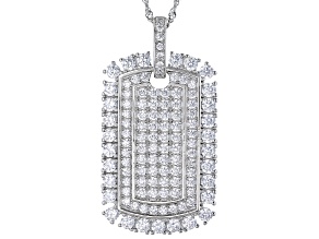 Pre-Owned White Cubic Zirconia Rhodium Over Sterling Silver Pendant With Chain 5.53ctw