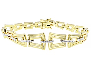 Pre-Owned White Diamond Accent 14k Yellow Gold Over Bronze Tennis Bracelet