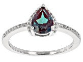 Pre-Owned Blue Lab Created Alexandrite Rhodium Over Silver Ring 1.36ctw