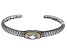 Pre-Owned Swiss Blue Sterling Silver With 18K Gold Accent Cuff Bracelet 2.00ct