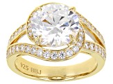 Pre-Owned White Cubic Zirconia 18k Yellow Gold Over Silver Ring (4.55ctw DEW)