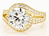 Pre-Owned White Cubic Zirconia 18k Yellow Gold Over Silver Ring (4.55ctw DEW)