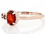 Pre-Owned Orange Amber 10k Rose Gold Ring