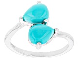 Pre-Owned Sleeping Beauty Turquoise Rhodium Over Sterling Silver Ring