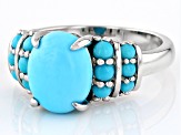 Pre-Owned Sleeping Beauty Turquoise Rhodium Over Sterling Silver Ring