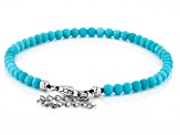 Pre-Owned Blue Sleeping Beauty Turquoise Rhodium Over Sterling Silver Bracelet