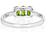Pre-Owned Russian Chrome Diopside Rhodium Over Sterling Silver Ring 0.61Ctw