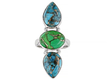 Picture of Pre-Owned Multi-Color Turquoise Sterling Silver Ring