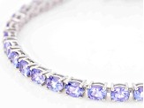 Pre-Owned Blue Tanzanite Rhodium Over Sterling Silver Tennis Bracelet 10.71ctw
