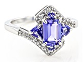 Pre-Owned Blue Tanzanite Rhodium Over Sterling Silver Ring 1.52ctw