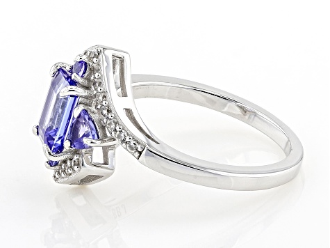 Pre-Owned Blue Tanzanite Rhodium Over Sterling Silver Ring 1.52ctw