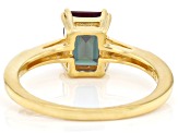 Pre-Owned Blue Lab Created Alexandrite 18k Yellow Gold Over Sterling Silver Ring 1.83ctw