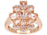 Pre-Owned Morganite With White Zircon 18k Rose Gold Over Sterling Silver 2.09ctw