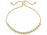 Pre-Owned 18k Yellow Gold Over Sterling Silver Heart Bolo Bracelet