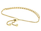 Pre-Owned 18k Yellow Gold Over Sterling Silver Heart Bolo Bracelet