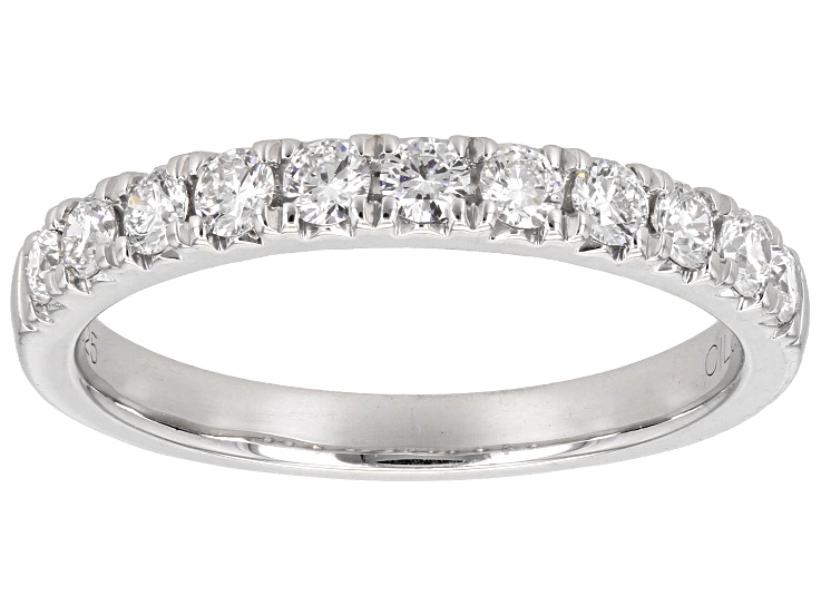 Pre-Owned White Lab-Grown Diamond Rhodium Over Sterling Silver Band Ring 0.50ctw