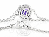 Pre-Owned Blue Tanzanite with White Zircon Rhodium Over Sterling Silver Bracelet 1.35ctw