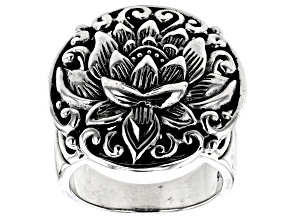 Pre-Owned Sterling Silver Lotus Flower Ring